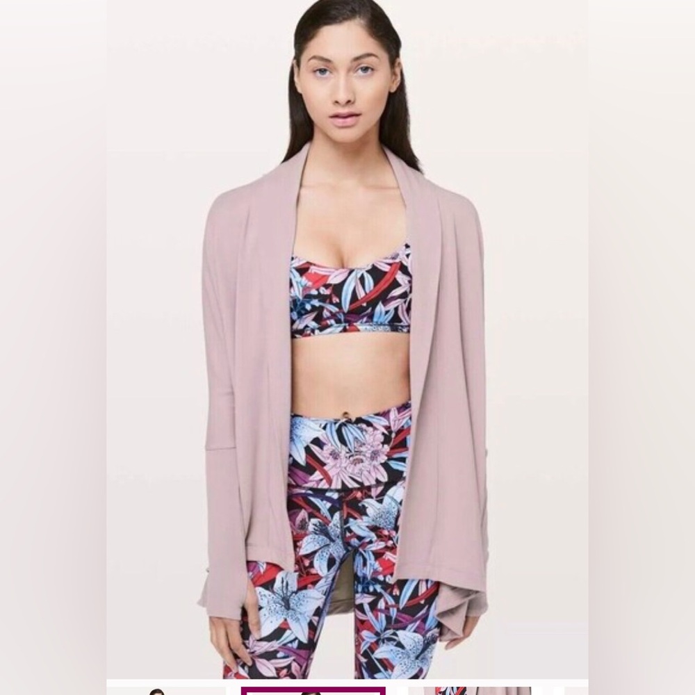 NEW LULULEMON Back In Action Wrap Smoky Blush Cardigan XL